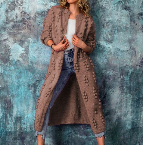 Street-Wave Colorful Knit Cardigan For Women Warm Soft Fabric Layering Essential With Elegant Chic Appeal