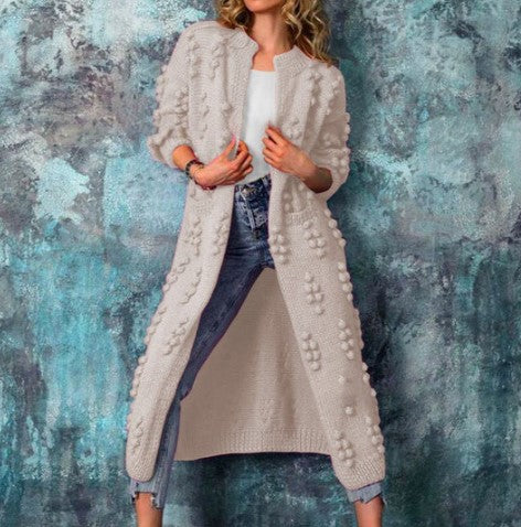 Street-Wave Colorful Knit Cardigan For Women Warm Soft Fabric Layering Essential With Elegant Chic Appeal