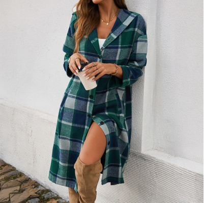 Street-wave Plaid Hooded Jacket For Women Cozy Durable Everyday Wear For Trendsetters