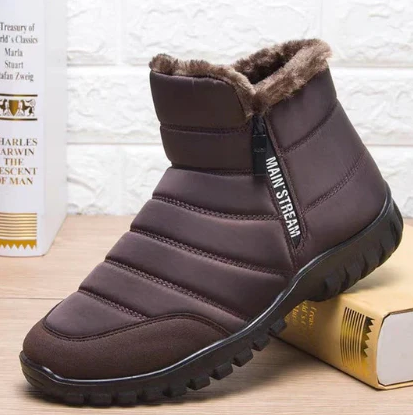 Streetwave Waterproof Warm Cotton Boots With Cozy Lining And Adjustable Lace Up For Rainy Day Comfort