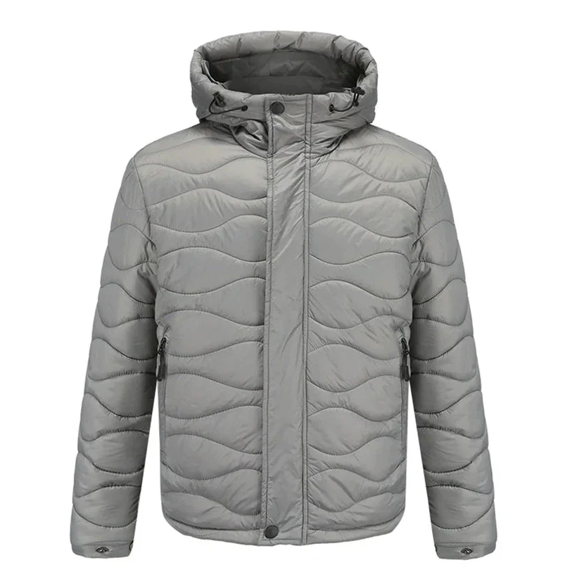 Street-Wave Hooded Windproof Lightweight Puffer Jacket For Men With Insulation And Rain Shield