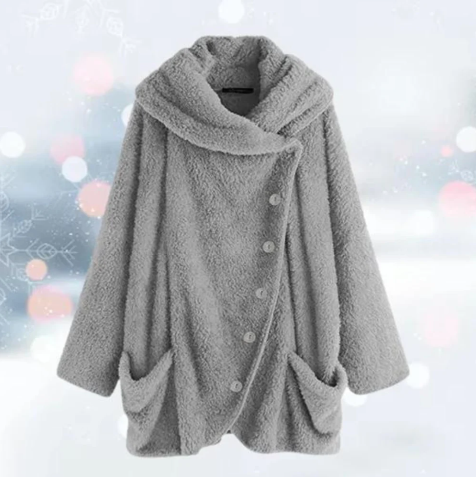 Street-wave Teddy Coat for Women Luxurious Warmth Plush Fleece Winter Jacket Stylish Comfort