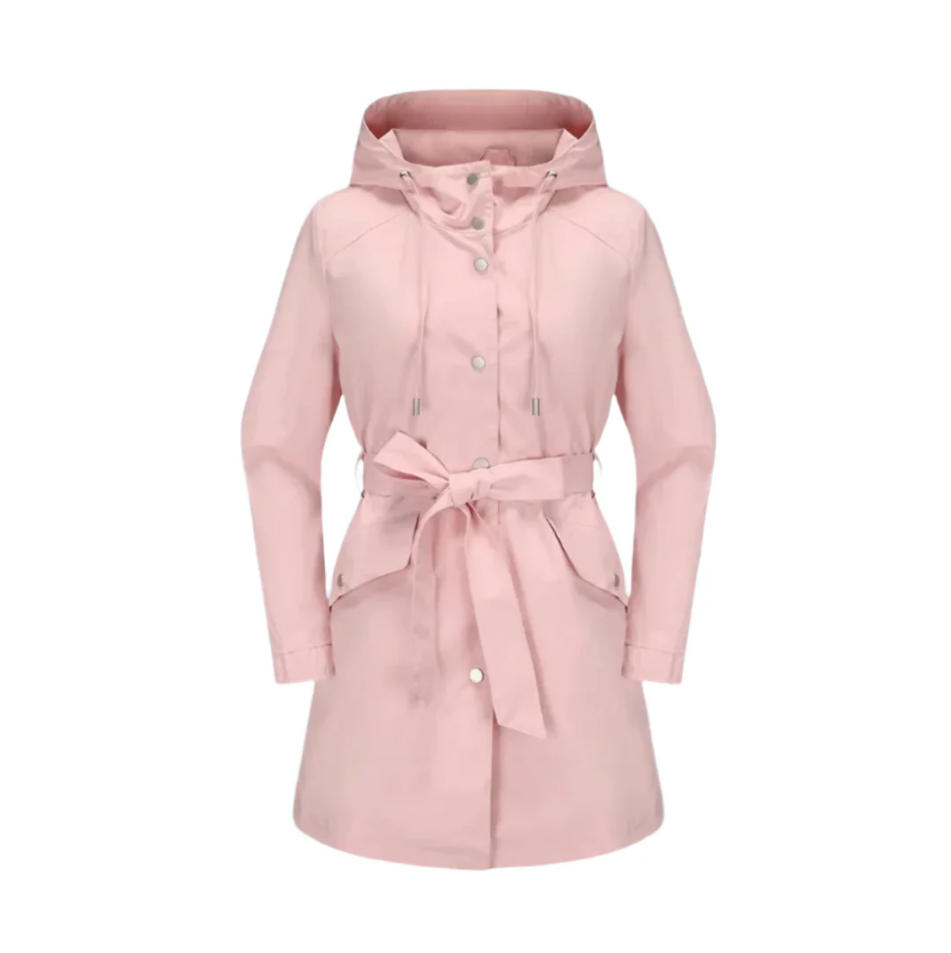 Street-wave Waterproof Timeless Trench Coat For Women With Belt And Hood Stylish Sustainable Outerwear