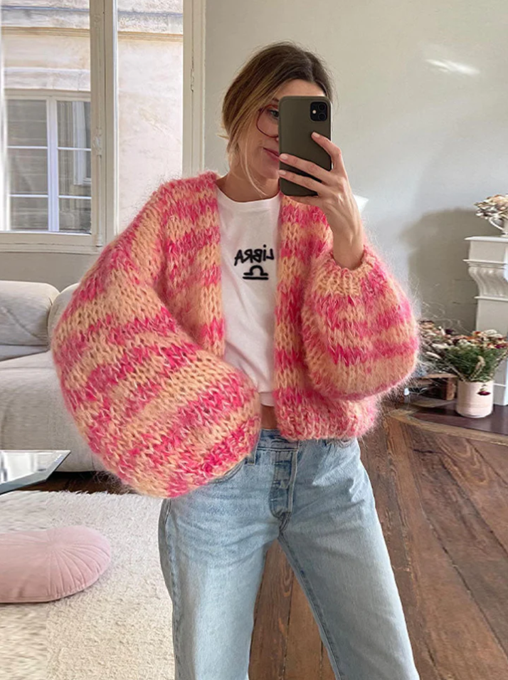 Street-wave Oversized Knit Cardigan for Women Ultra-Soft Comfort and Everyday Style