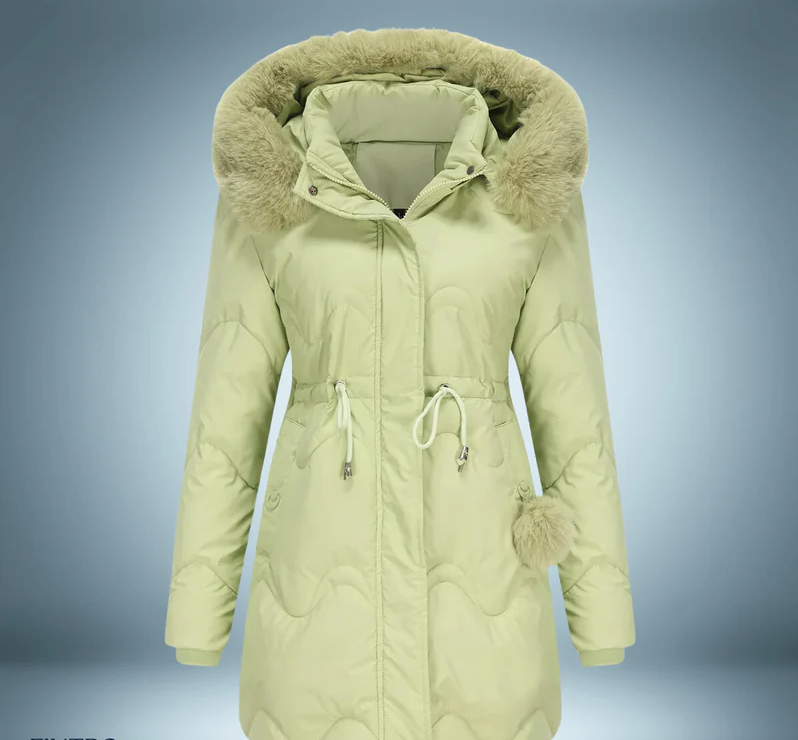 Street-wave Parka With Fur Collar For Women Vibrant Colorful Warmth And Statement Style