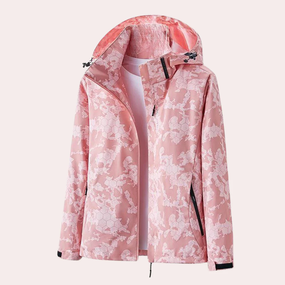 Street Wave Women's Waterproof Jacket With Weatherproof Comfort, Stylish Print, Versatile Outerwear