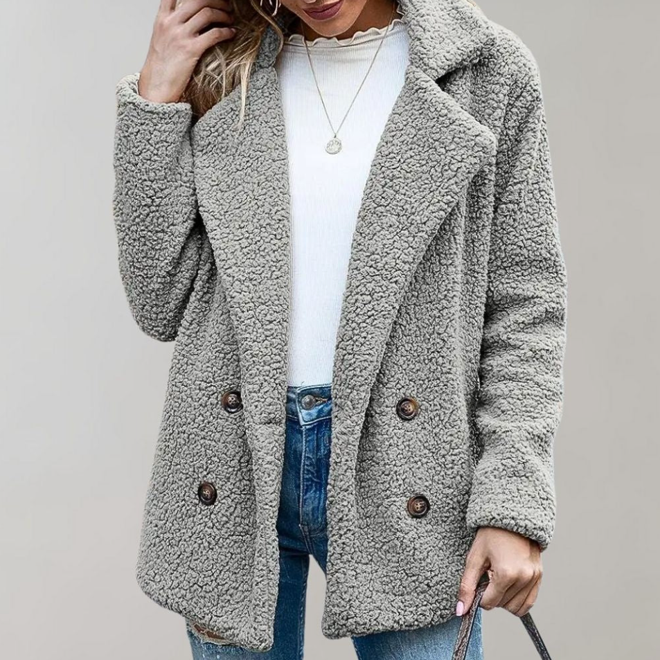 Street-wave Cozy Sherpa Jacket For Women Warm Fluffy Winter Coat Chic Everyday Style