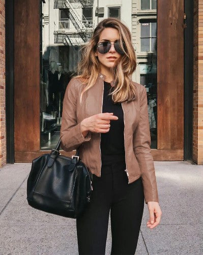 Street-Wave Faux Leather Jacket For Women With Figure Flattering Tailored Fit And Trendy Details
