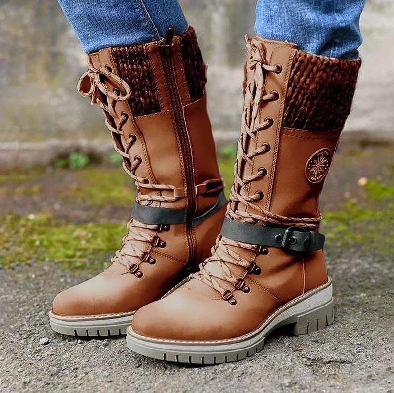 Street-Wave Leather Winter Boots For Women Eco Friendly Comfort And Modern Style