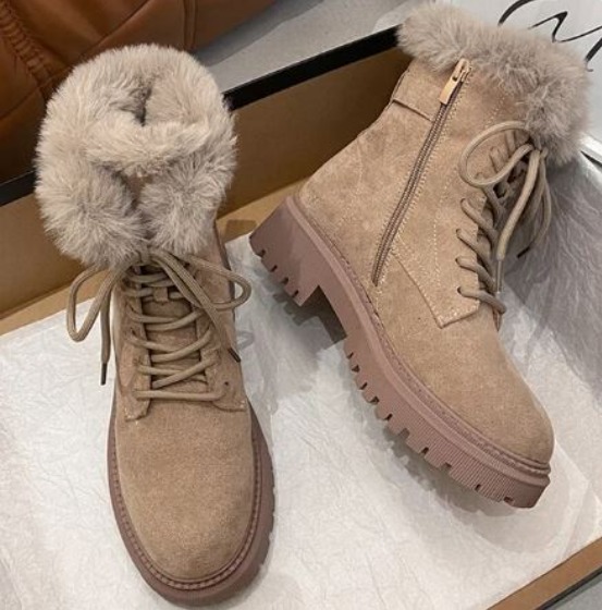 Street-wave Warm Anti-Slip Snow Boots With Zipper For Cold Weather Outdoors For Outdoor Enthusiasts