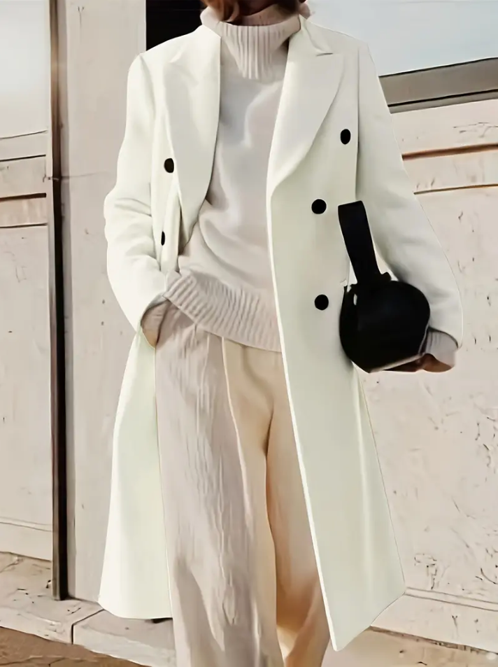 Street-wave Double Breasted Hooded Coat For Urban Women Stylish Warmth With Protective Hood