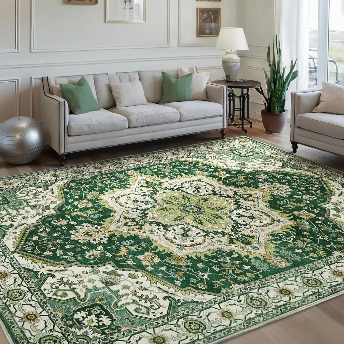 Persian Pattern Rug Blue Non Slip Floor Mat Home Eprolo