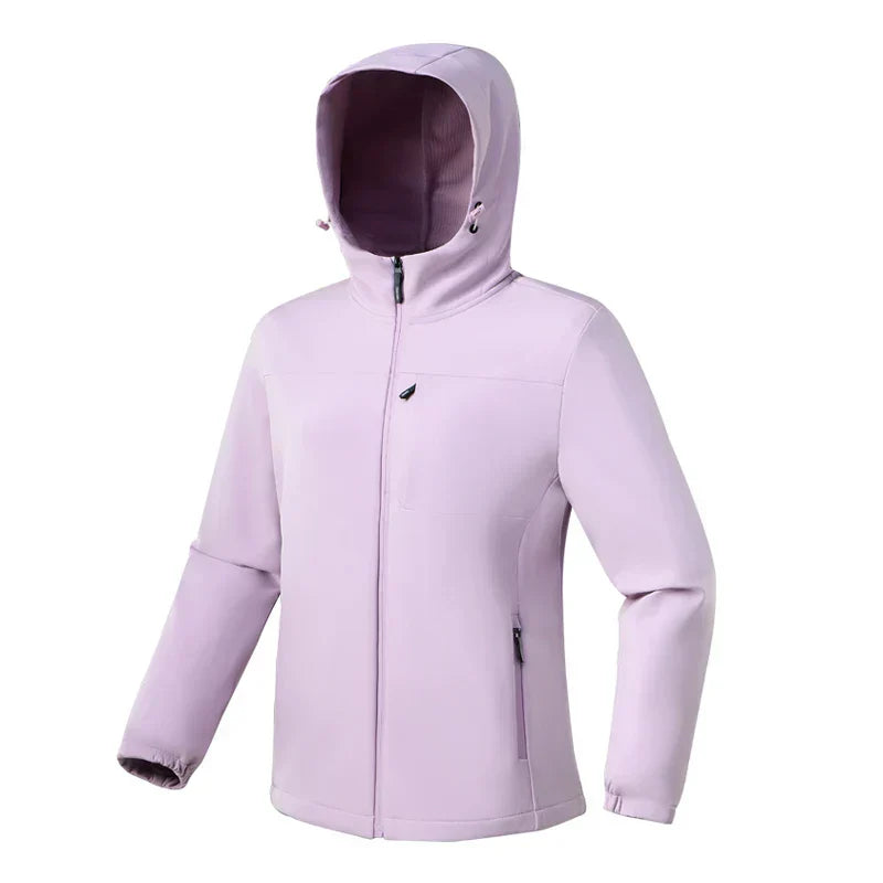 Street-Wave Hooded Softshell Jacket For All-Weather Comfort Zip Front For Outdoor Enthusiasts