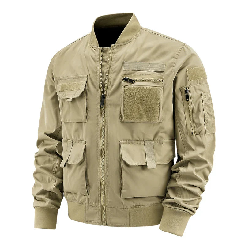 Street-Wave Venture Multi Pocket Velcro Jacket for Men with Secure Zippered Pockets and Rugged Utility