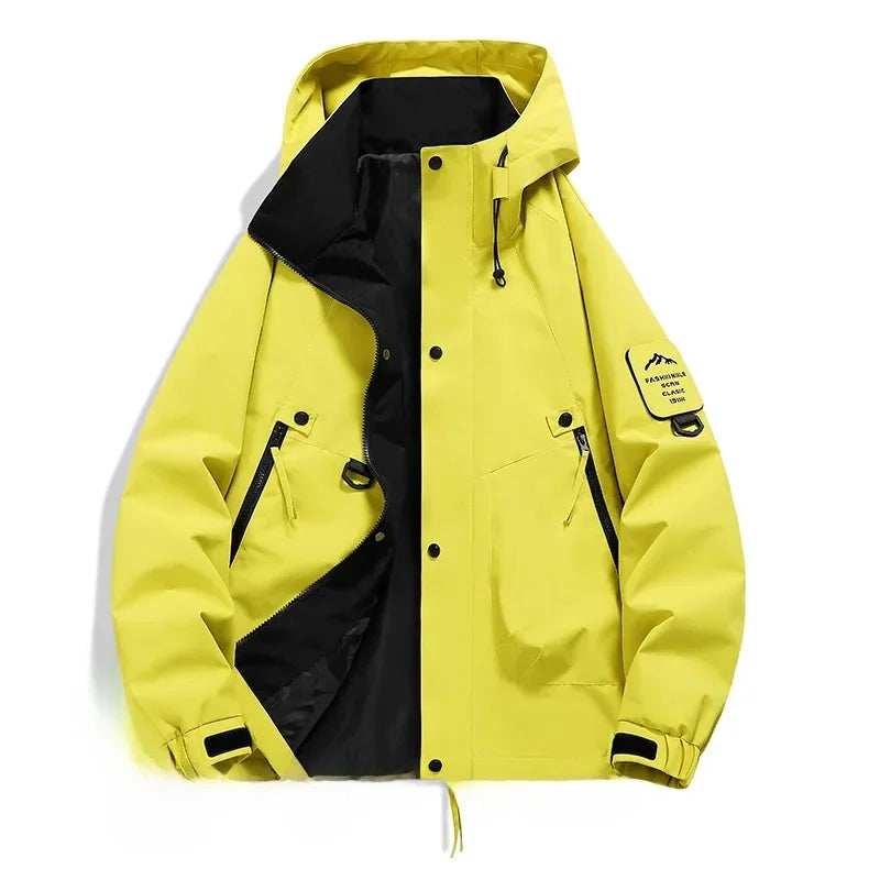 Street-Wave Hooded Ski Jacket Weatherproof Unisex Long Sleeve For Outdoor Adventurers