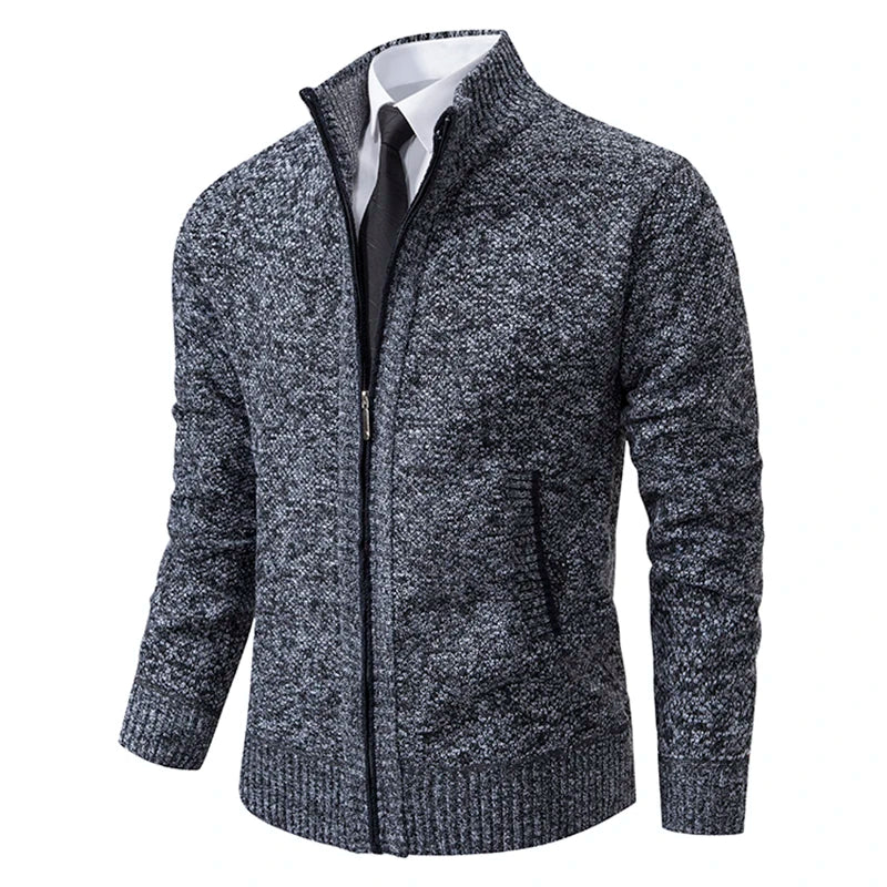 Street-Wave Men's Fleece Vest Slim Fit Stand Collar Zipper Soft Warm Layering Outerwear