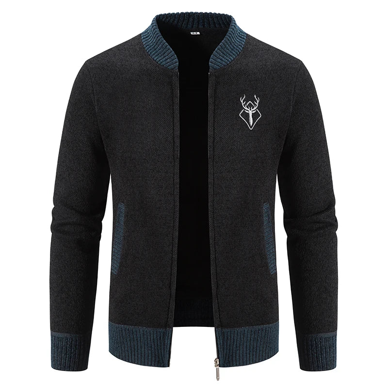 Street-Wave Men's Knit Jacket From Premium Yarn Soft Warm Comfort for Everyday Office and Casual Wear