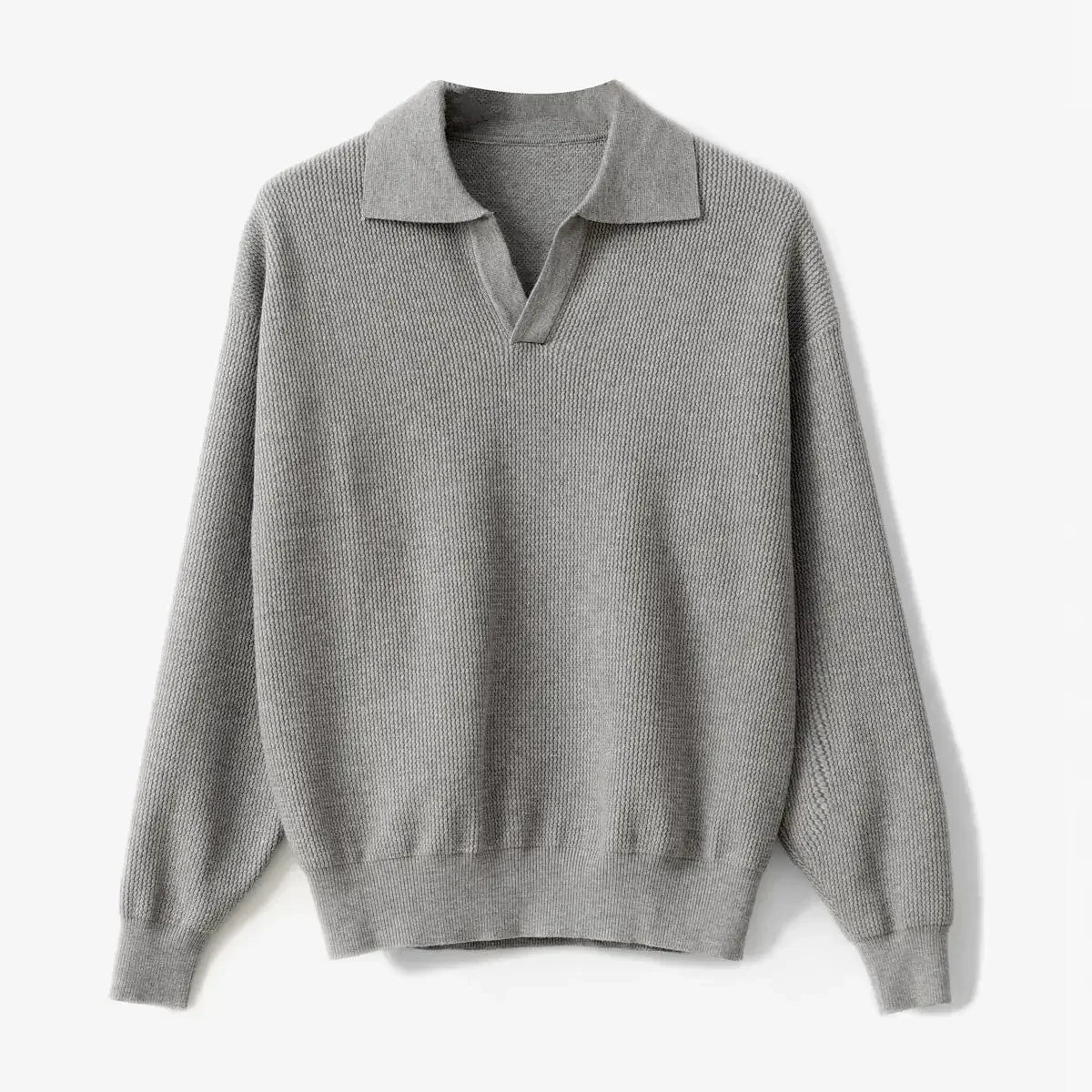 Street-Wave Laidback Luke Wool Polo Knit Sweater For Men Relaxed Fit Soft Wool Blend