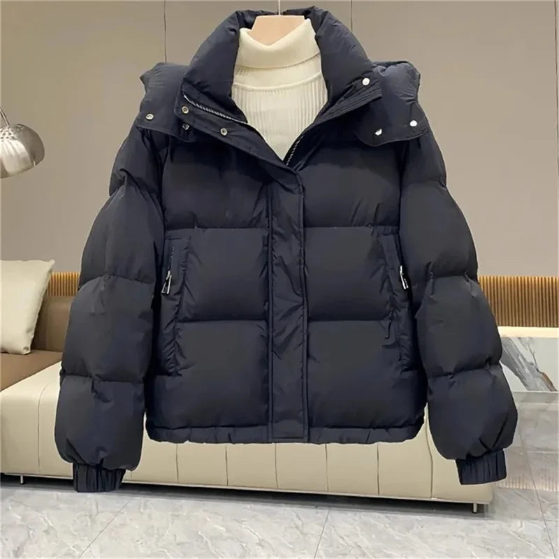 Street Wave Women Puffer Jacket Cozy Cotton Warmth For Winter Stylish Comfort Casual Everyday
