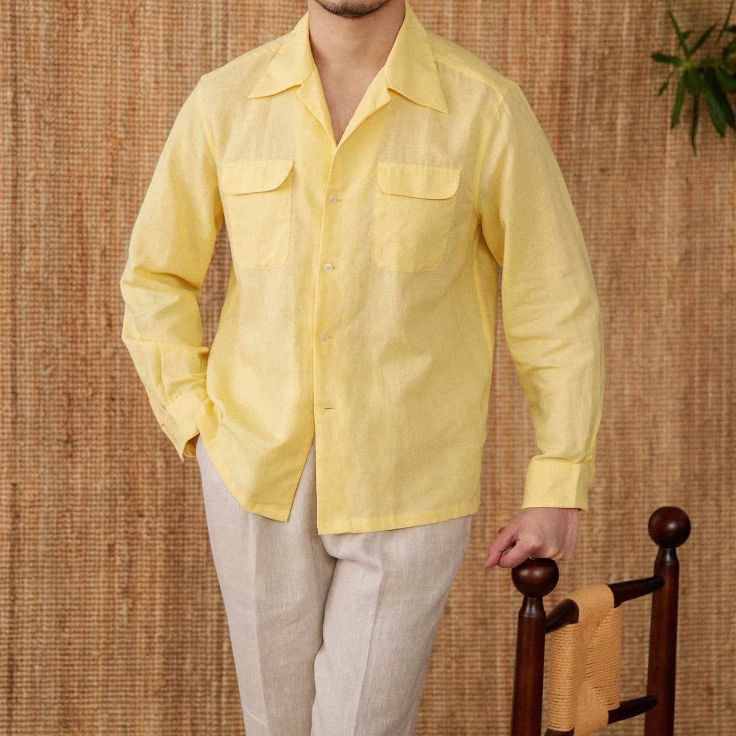Street-Wave Men's Linen Shirt In Relaxed Fit With Long Sleeves, Button Closure, Breathable Comfort For Warm Weather