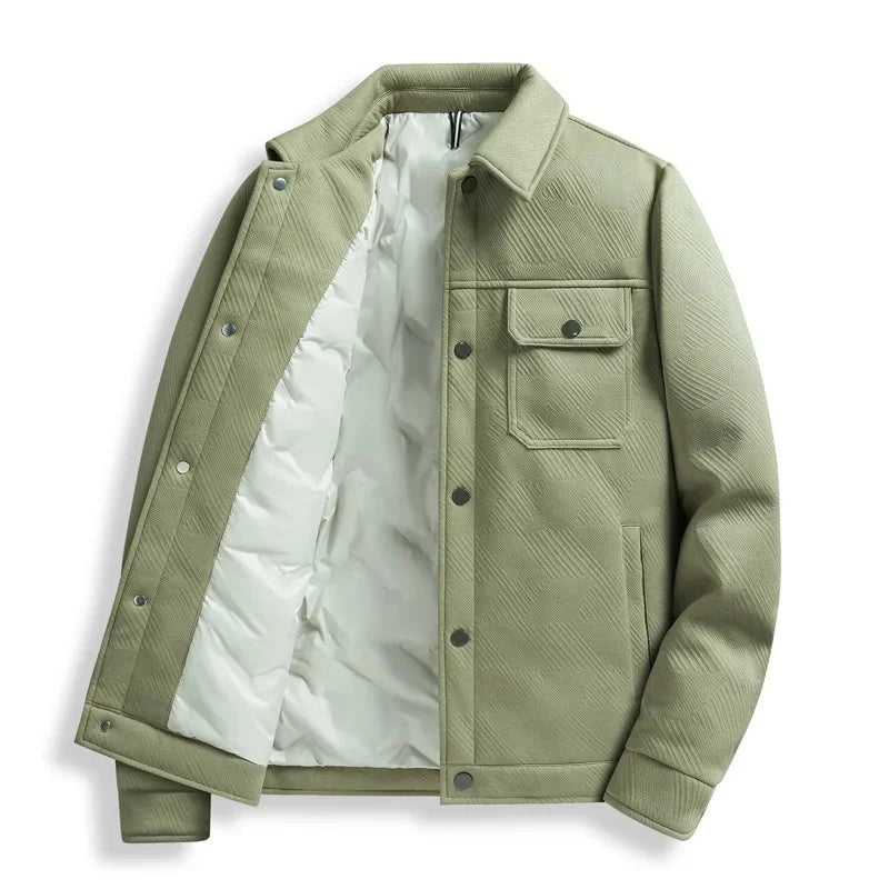 Street-wave Waterproof Jacket For Men Slim Casual Style With Button Closure And Inner Pockets