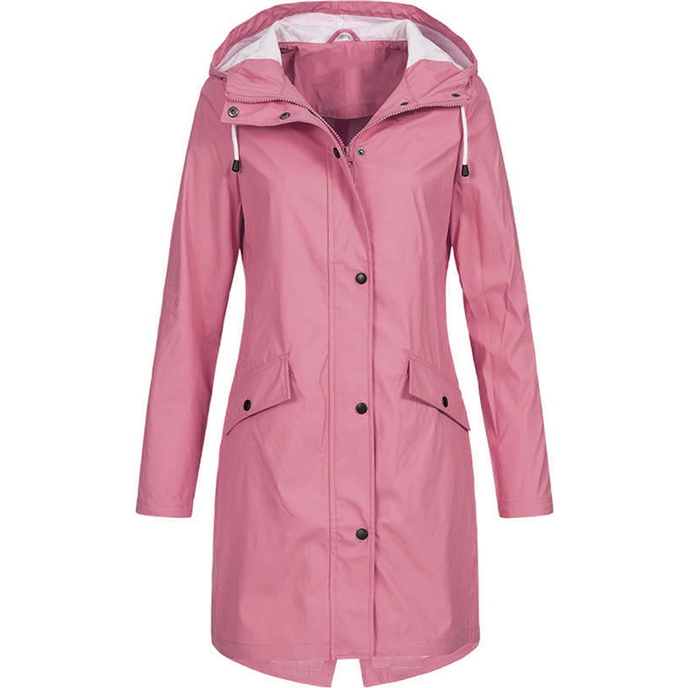 Street-Wave Women's Waterproof Hooded Rain Jacket Stylish All-Weather Coat For Women