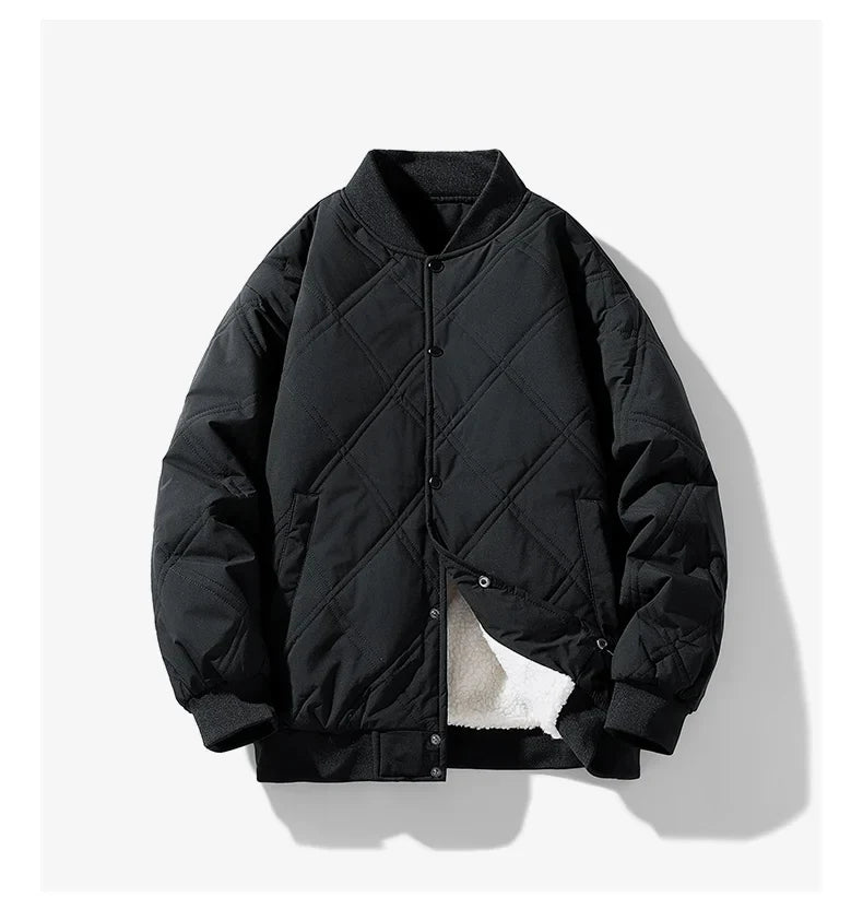 Street-Wave Arlo Fleece Lined Jacket For Men Winter Warm Quilted Cotton Padded Outerwear Style