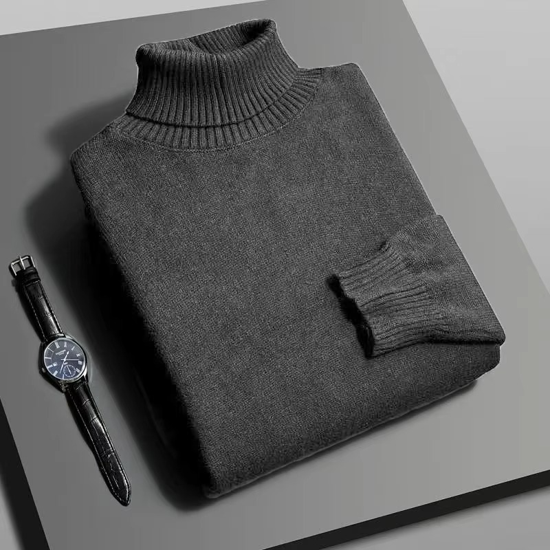 Men's Premium Knitted Turtleneck Sweater Slim Fit Long Sleeve Pullover For Everyday Warmth And Modern Style