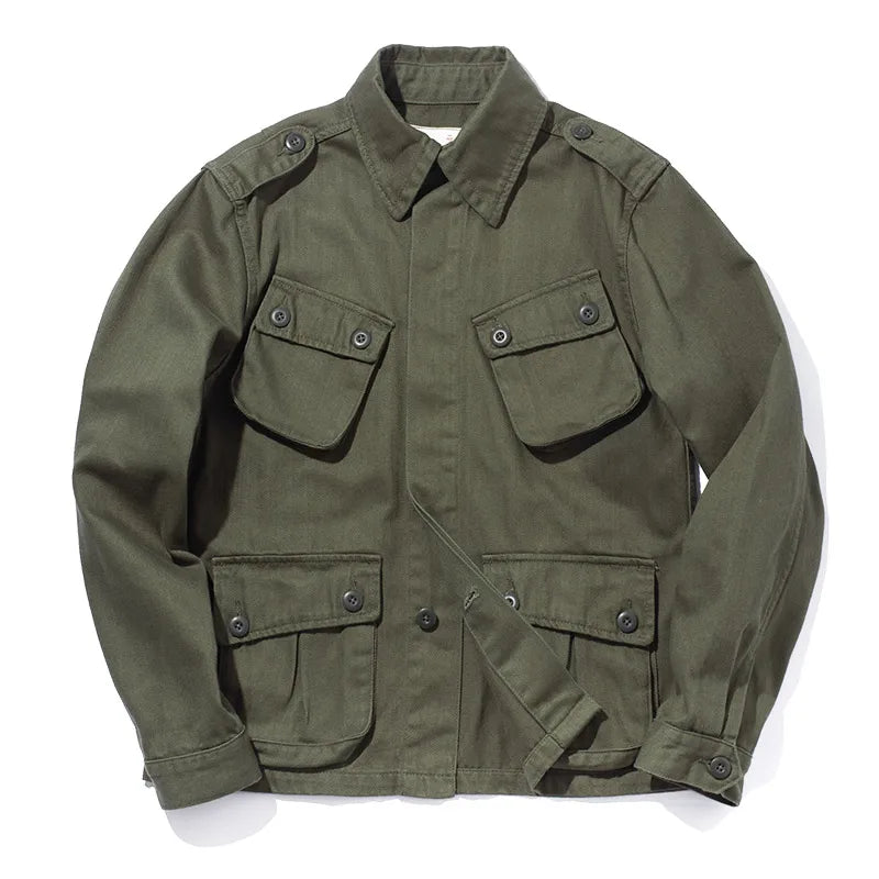 Street-Wave Paratrooper Vintage M42 Jacket For Men With Spacious Pockets Military Inspired Outerwear