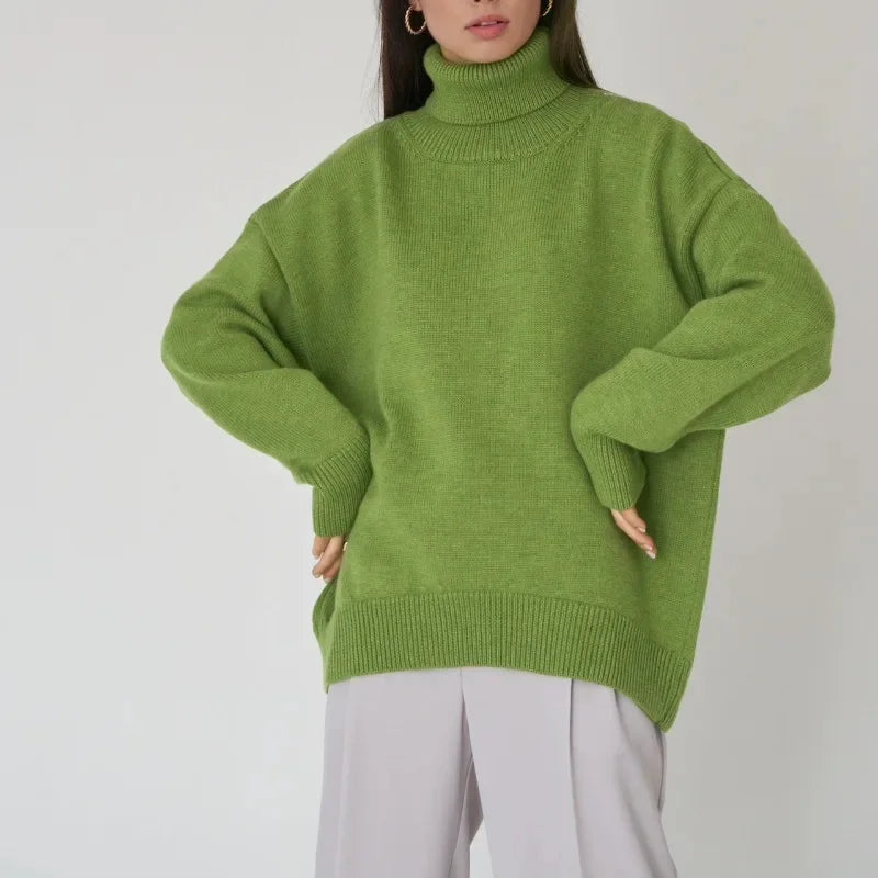 Street Wave Unisex Turtleneck Sweater Oversized Cozy Warmth