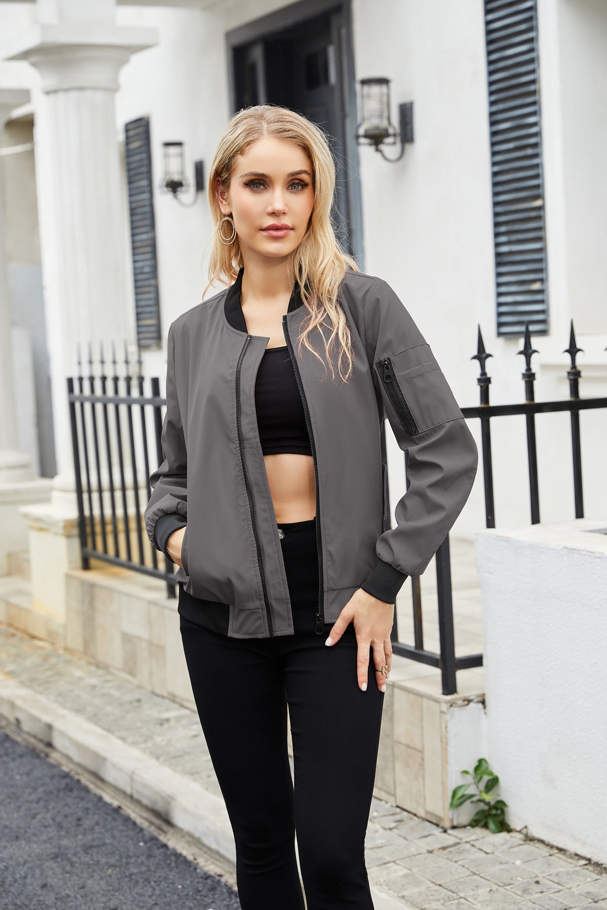 Avelena Varcity Bomber Jacket for Women Casual Chic Comfort Versatility Everyday Style by StreetWave