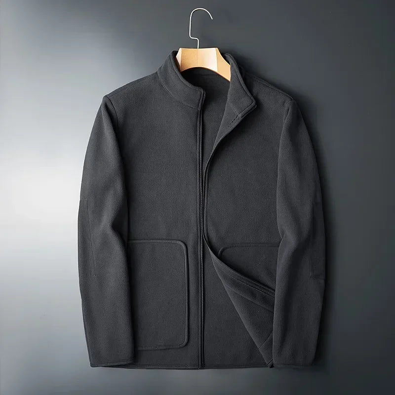 Street-Wave Mens Fleece Jacket With Contrasting Details For Warmth, Urban Comfort And Style