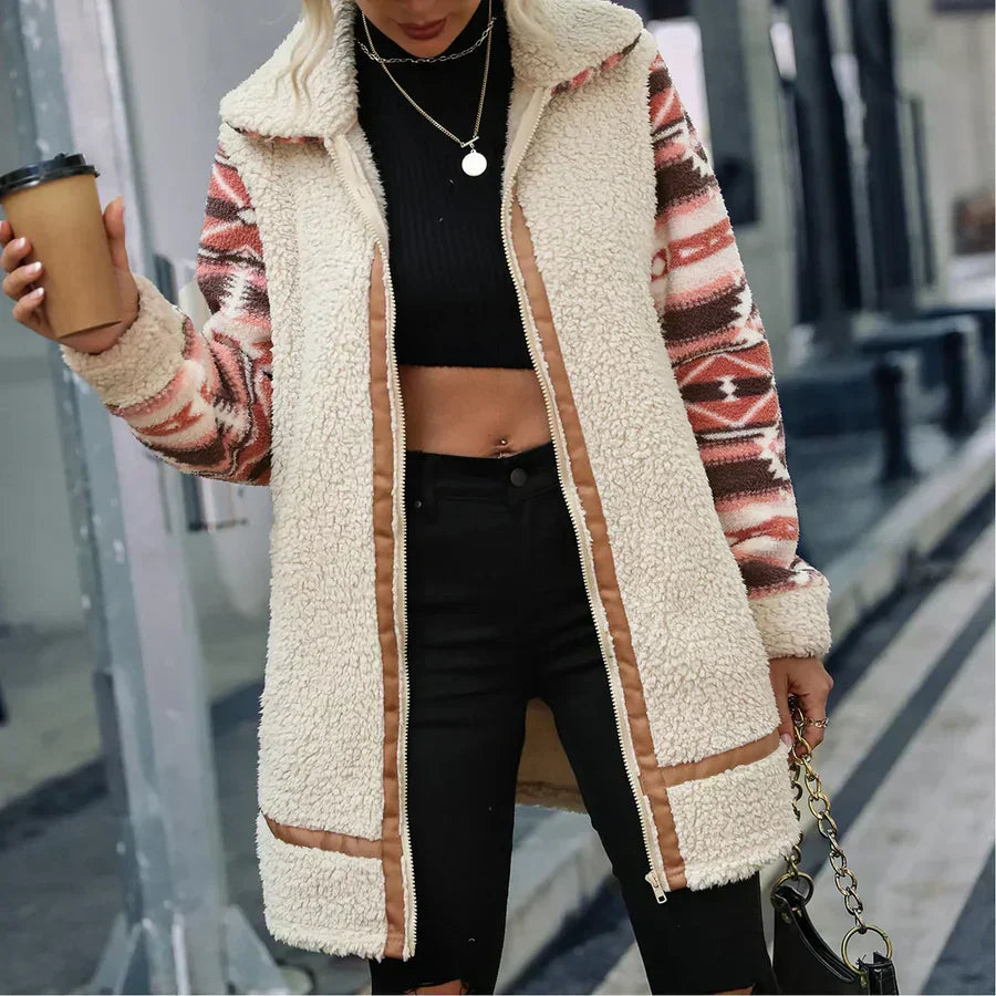 Street-wave Teddy Sherpa Coat for Women Ultra Warm Cozy Fleece-Lined Winter Outerwear