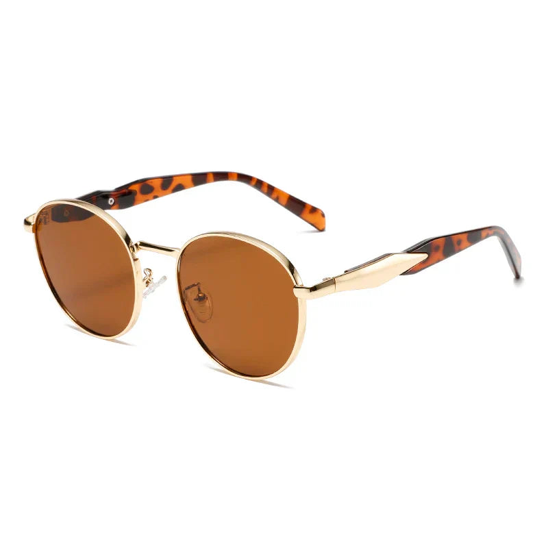 Street-Wave Darven Retro Metal Round Sunglasses UV400 Lenses Adjustable Nose Pads Unisex Fashion Accessory