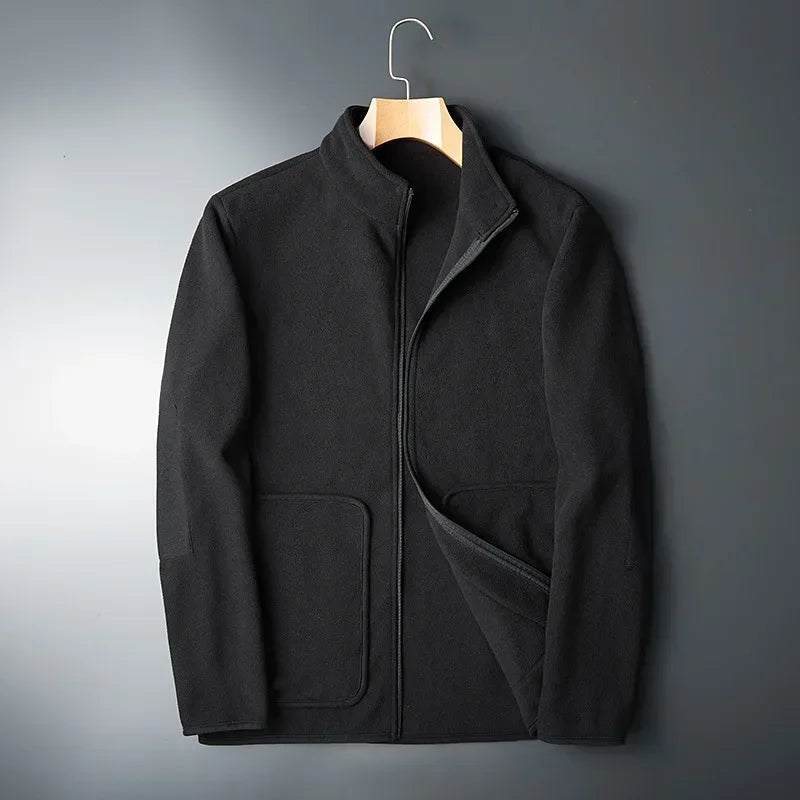 Street-Wave Mens Fleece Jacket With Contrasting Details For Warmth, Urban Comfort And Style