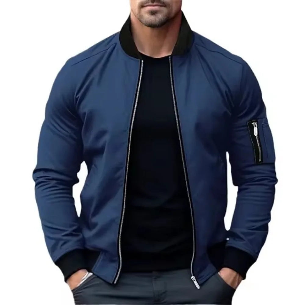 Street-Wave Maverick Bomber Jacket For Men Windproof With Durable Zipper And Soft Interior Lining Year Round
