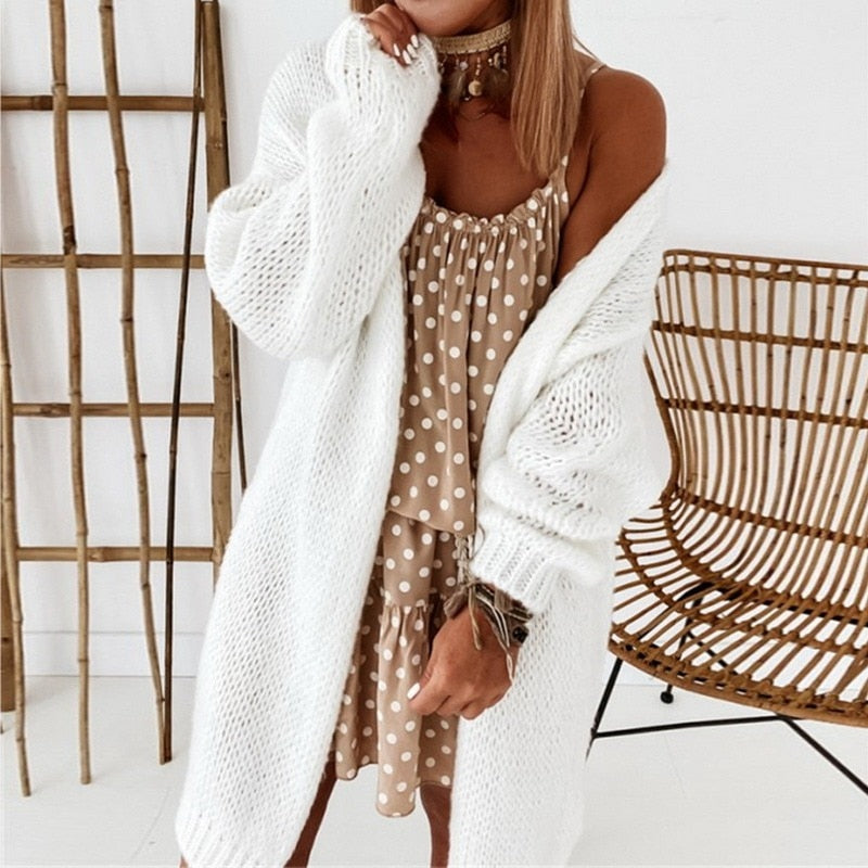 Street-wave Womens Cardigan Cozy Oversized Knit For Stylish Women Everyday Casual Chic