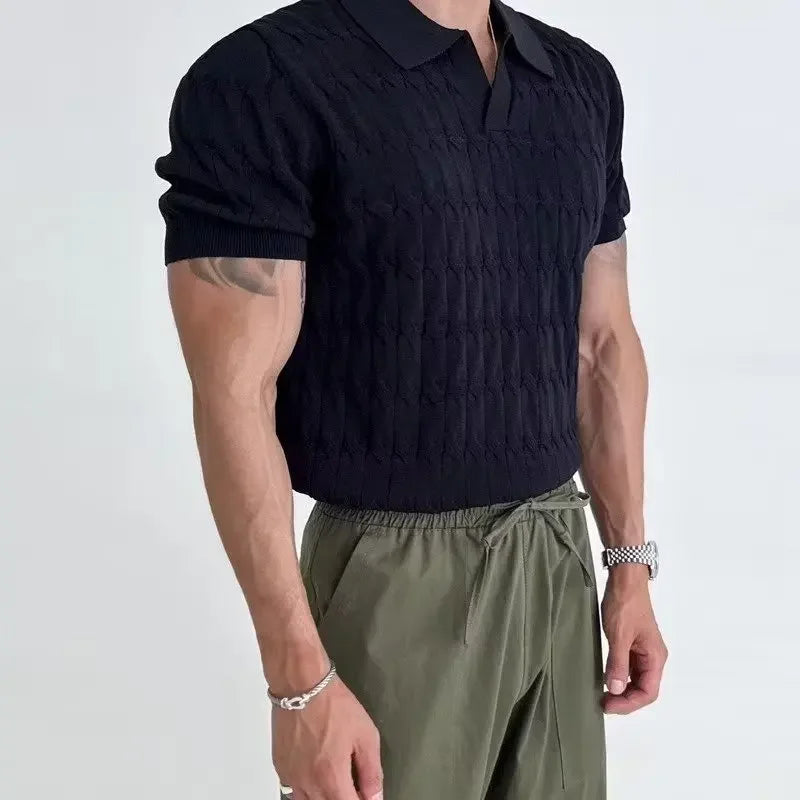 Slim Fit Polo Shirt Street-Wave Unisex Breathable Knit