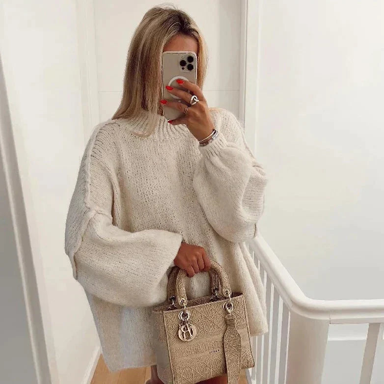 Street-wave Rosalind Oversized Knit Sweater For Women Cozy Comfort And Elegant Style