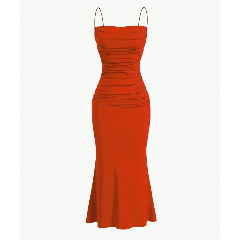 Street Wave Anna Draped Maxi Dress With Flattering Stretch For Petite Women