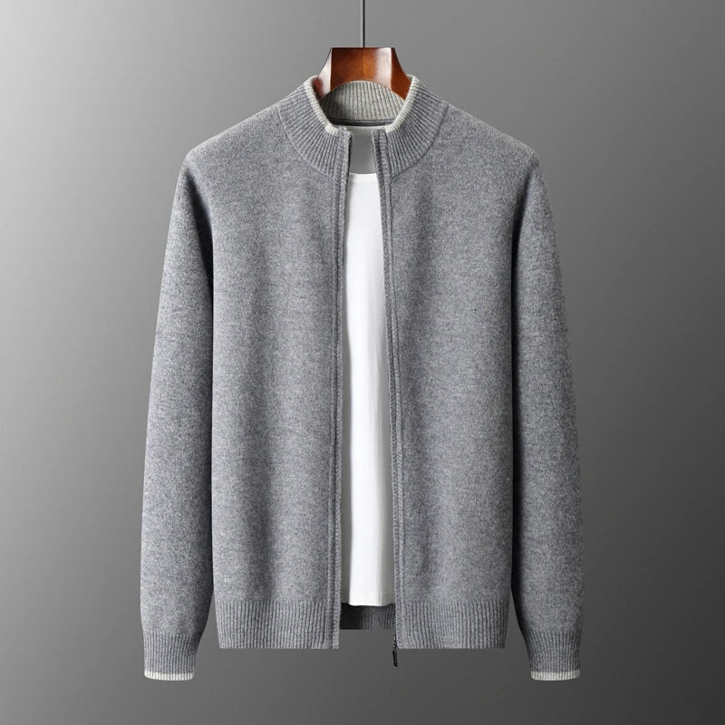 Street-Wave Wool Zip Up Sweater Unisex Cozy Warmth For Cooler Weather