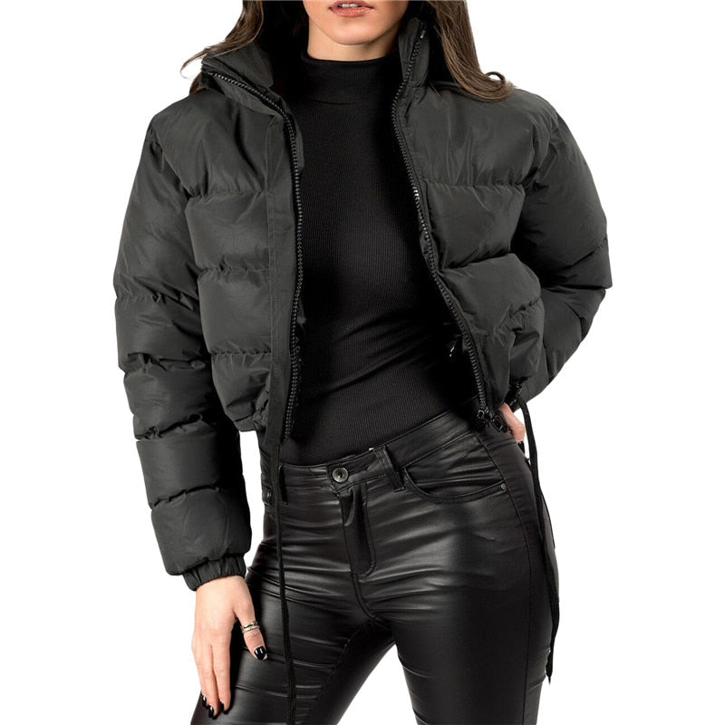 Street-Wave Women Warm Puffer Jacket With Thick Insulation For Cozy All Day Winter Comfort