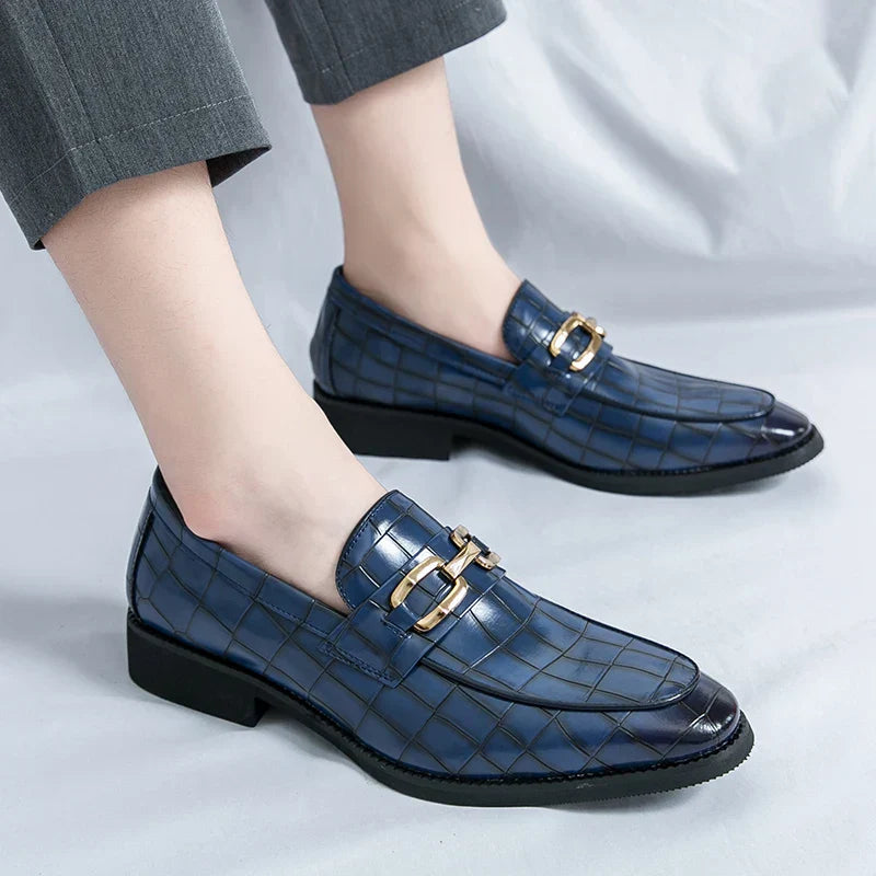 Streetwave Men's Leather Business Loafers All Day Comfort In Elegant Crocodile Texture For Professionals