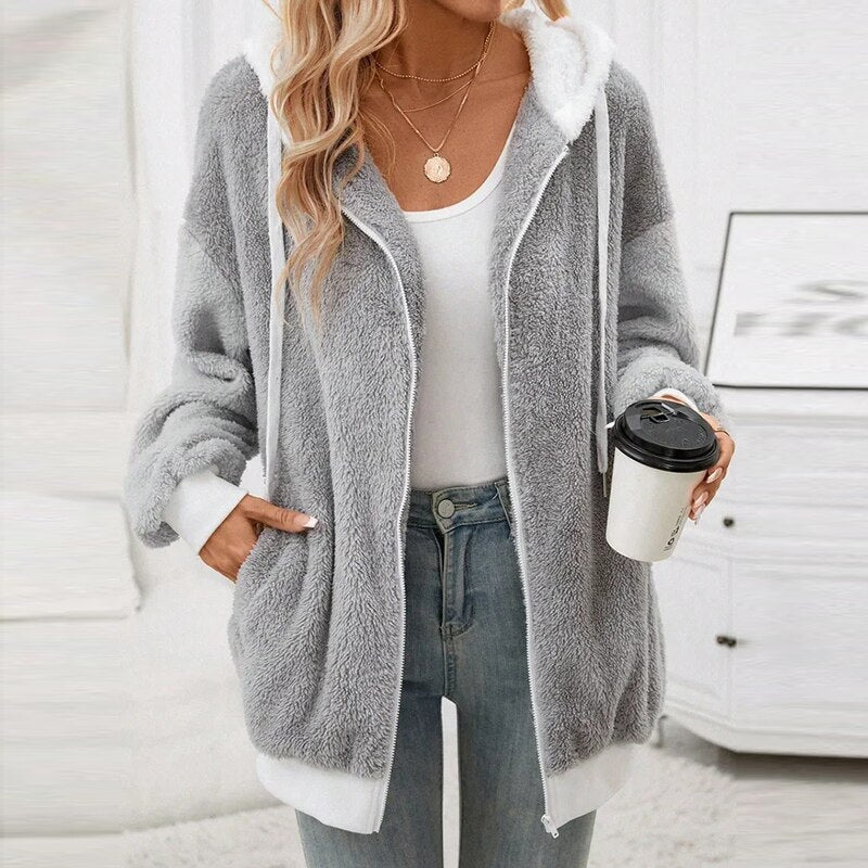 Street Wave Orla Hooded Fleece Pullover Women Water Resistant Windproof Cozy Outdoor Jacket