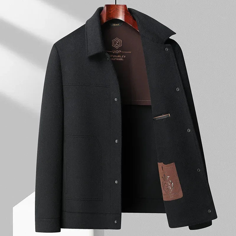 Street-Wave Whitaker Refined Wool Jacket For Men With Double-Sided Wool Blend Structured Shoulders Tailored Finish