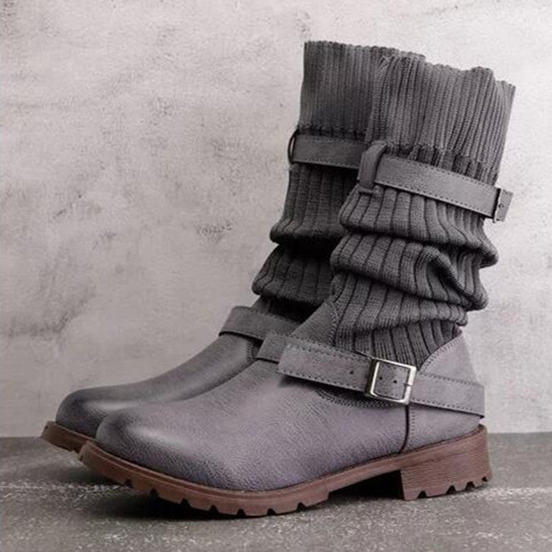 Street-Wave Wool Leather Boots For Women Warm Comfortable Durable Everyday Style
