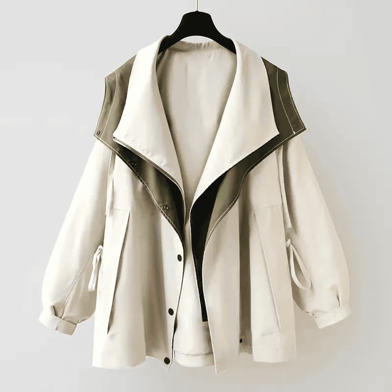 Street-Wave Hooded Windbreaker Jacket For Outdoorsmen And Women Lightweight Cinched Waist Olive