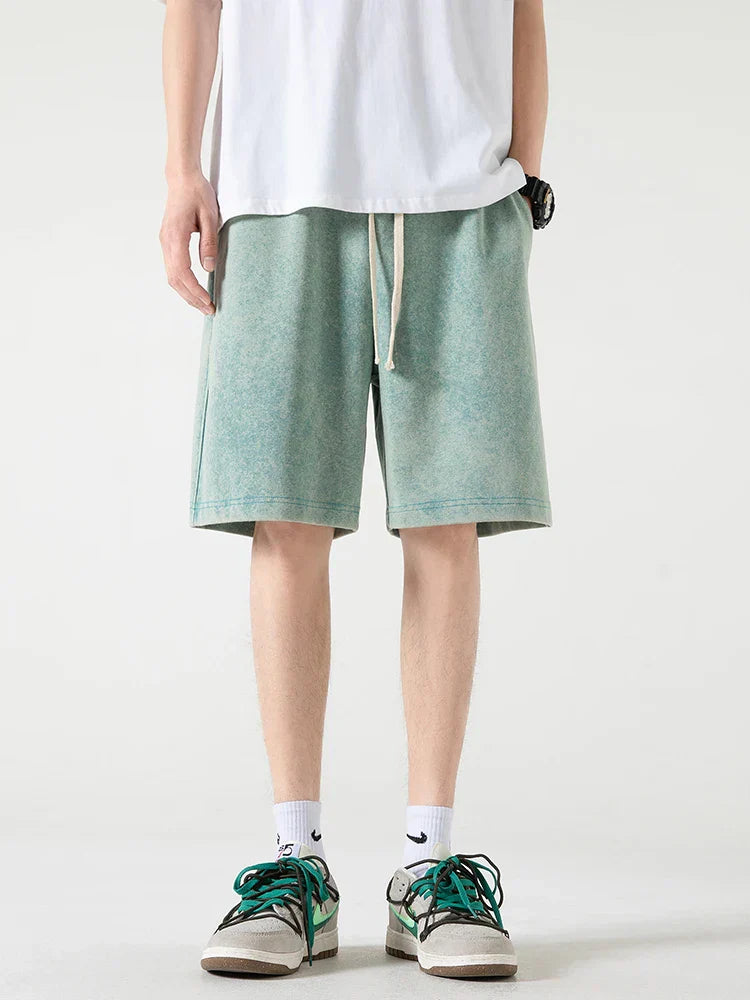 Street-Wave Nordic Flair Men's Relaxed Fit Cotton Blend Shorts With Elastic Waist Drawstring Closure