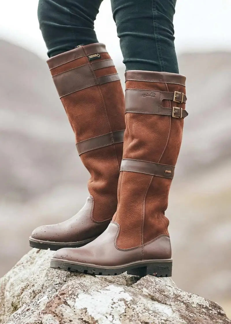 Street-wave Retro Leather Boots For Women Vintage High Heel Knee-High Fashion Timeless Elegance