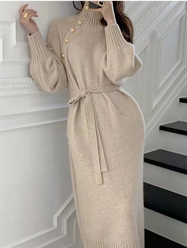 Streetwave Nora Dress Turtleneck Pencil Dress Elegant Sexy Long Sleeve For Work And Date Nights